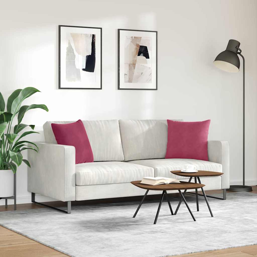 Jastučići za sofu 2 pcs Vinska crvena 45 x 45 cm