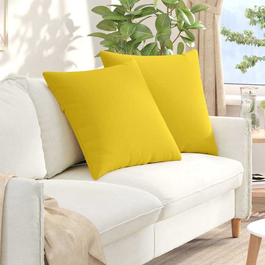 Jastučići za sofu 2 pcs Svijetlo žuta 60 x 60 cm tkanina
