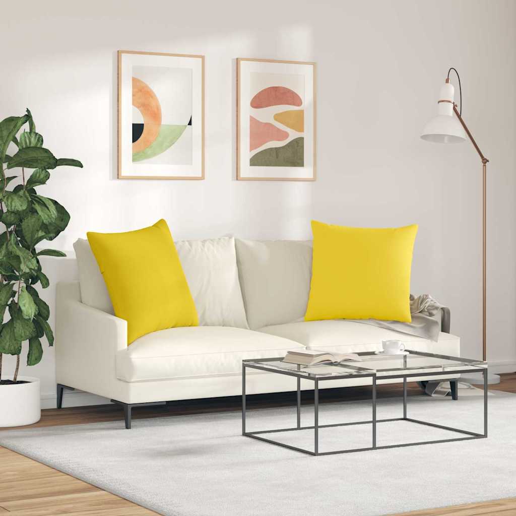 Jastučići za sofu 2 pcs Svijetlo žuta 60 x 60 cm tkanina