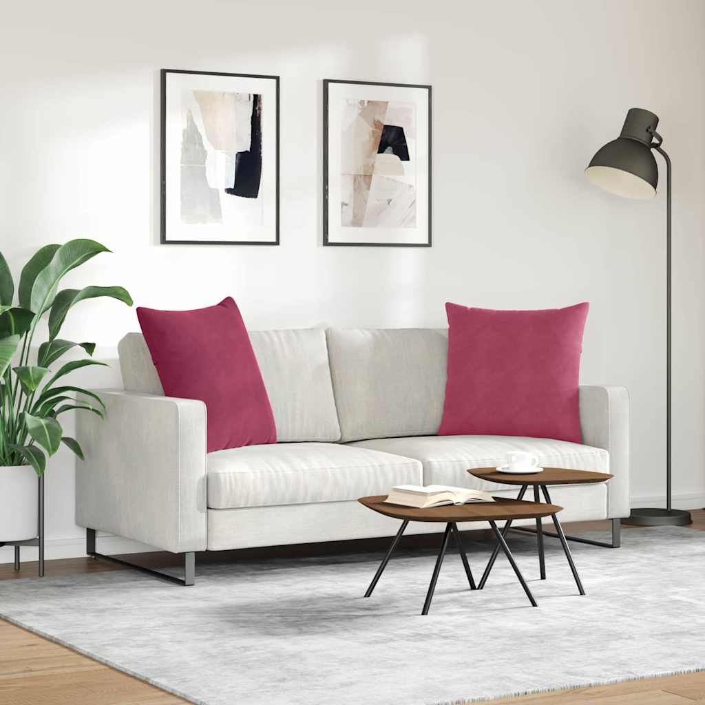 Jastučići za sofu 2 pcs Vinska crvena 60 x 60 cm