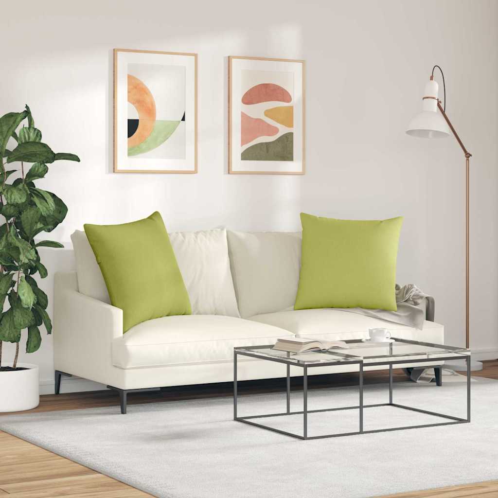 Jastučići za sofu 2 pcs Svijetlo zelena 80 x 80 cm tkanina