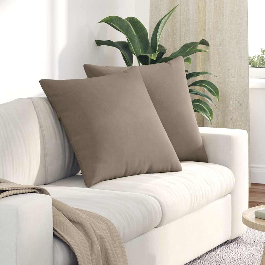 Jastučići za sofu 2 pcs Sivo-smeđa 80 x 80 cm tkanina