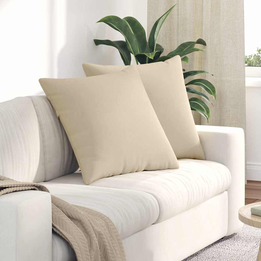 Jastučići za sofu 2 pcs Krema 80 x 80 cm tkanina