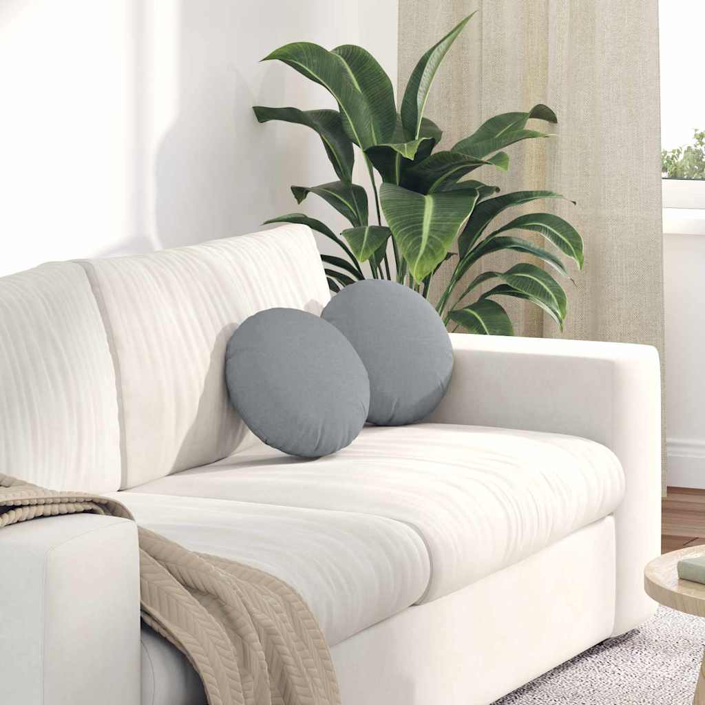 Jastučići za sjedenje 2 pcs Svijetlo siva Ø30 x 13 cm tkanina