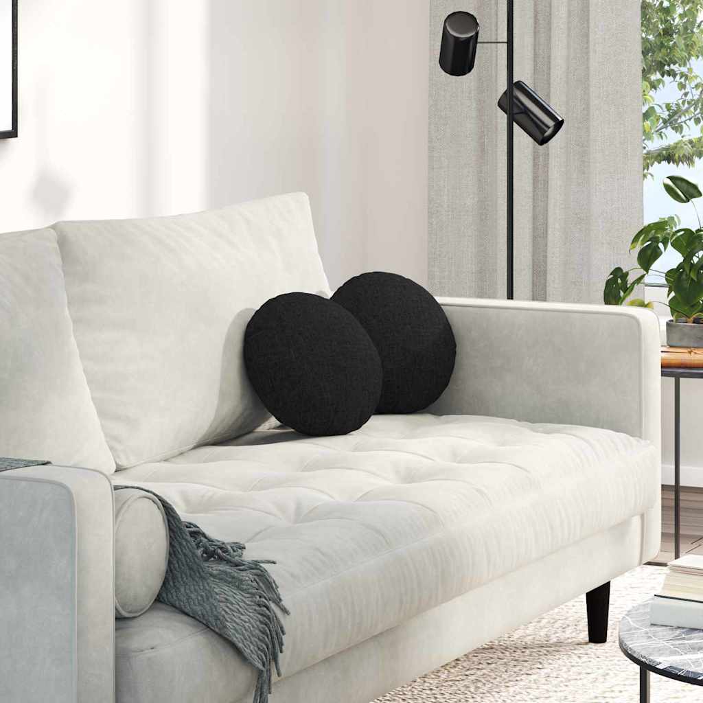 Jastučići za sjedenje 2 pcs Crna Ø30 x 13 cm tkanina