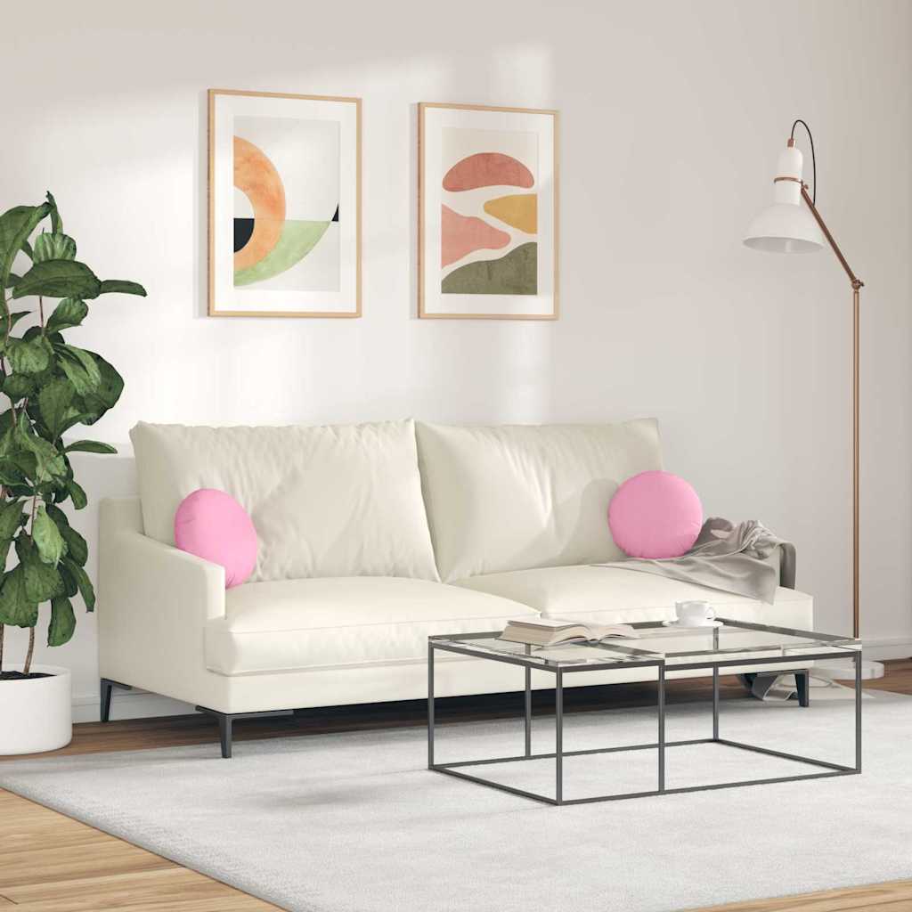 Jastučići za sjedenje 2 pcs Ružičasta Ø30 x 13 cm tkanina