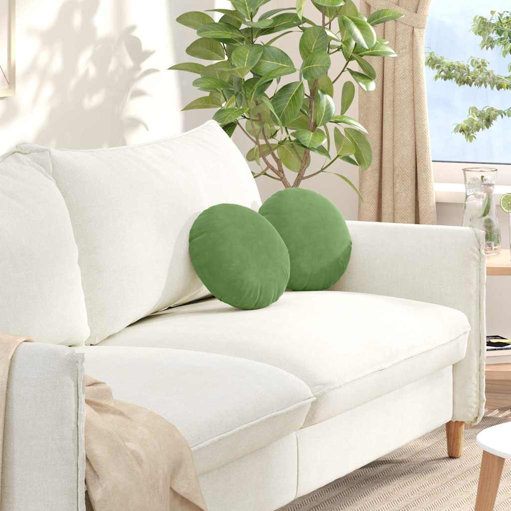 Jastučići za sjedenje 2 pcs Svijetlo zelena Ø30 x 13 cm Baršun