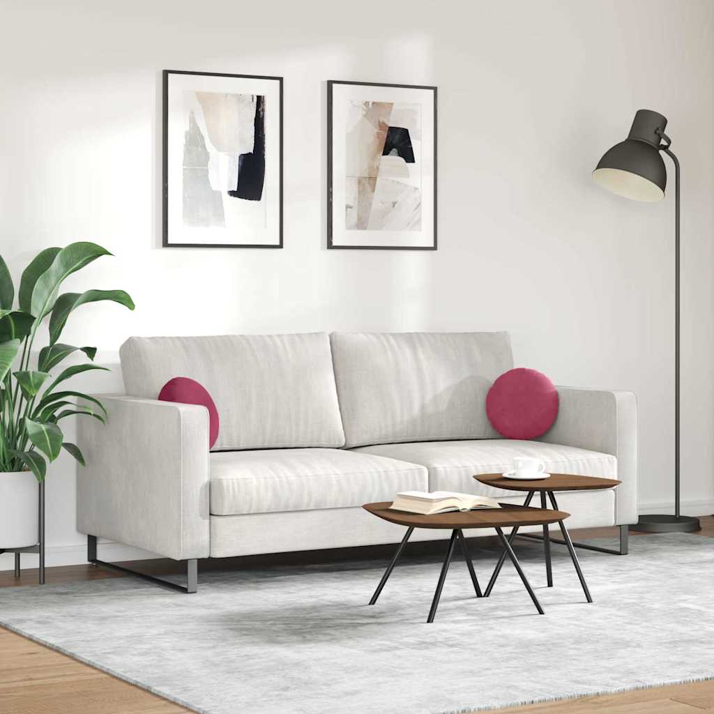 Jastučići za sjedenje 2 pcs Vinska crvena Ø30 x 13 cm Baršun