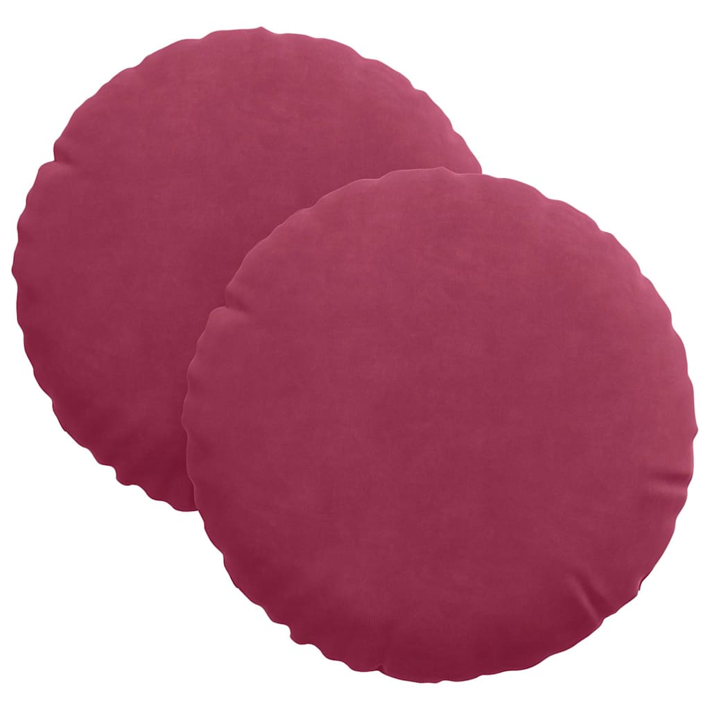 Jastučići za sjedenje 2 pcs Vinska crvena Ø30 x 13 cm Baršun
