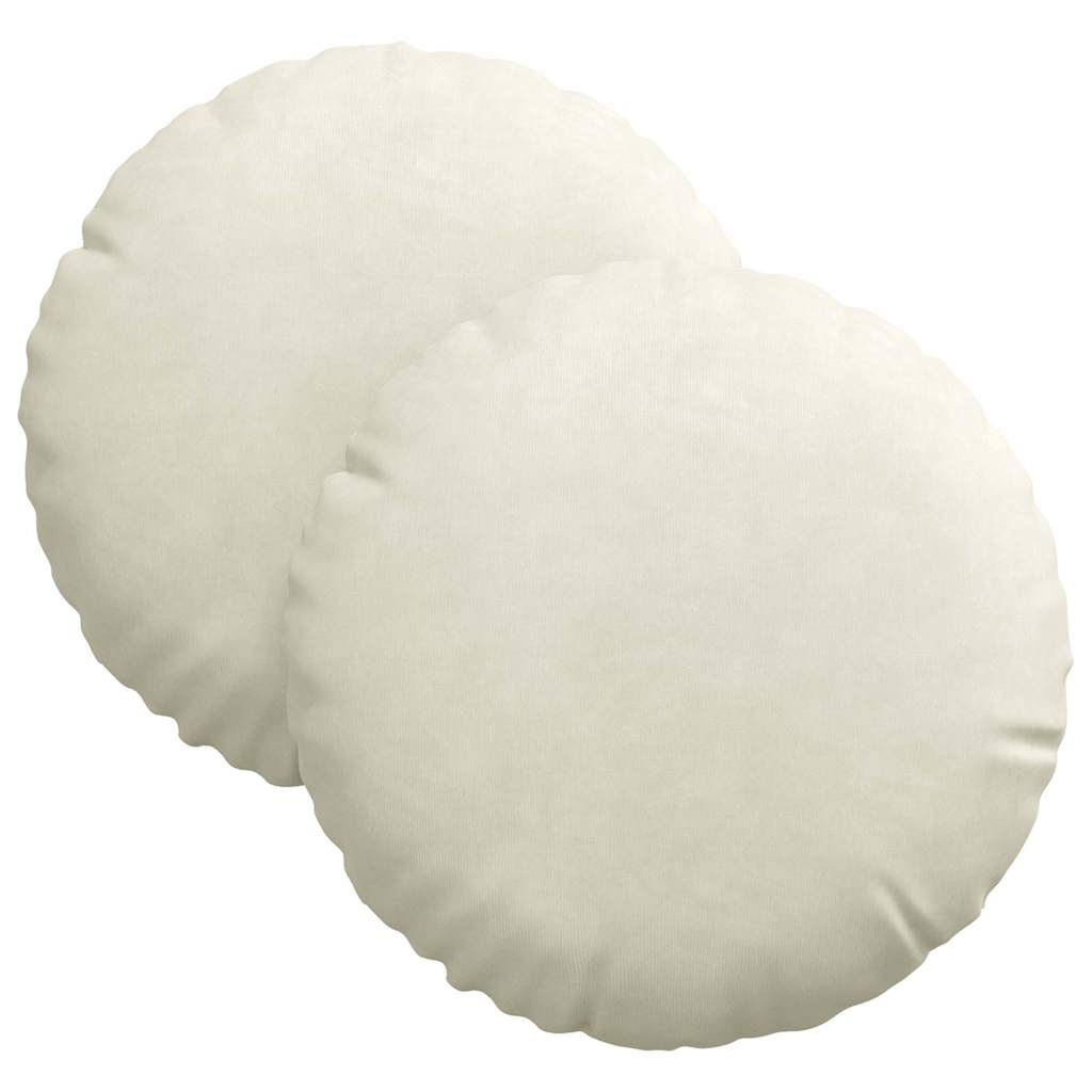 Jastučići za sjedenje 2 pcs Krema Ø30 x 13 cm Baršun