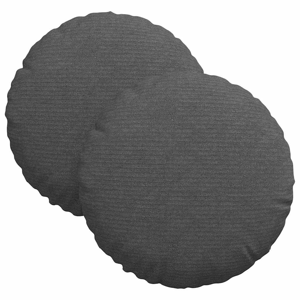 Jastučići za sjedenje 2 pcs Tamno siva Ø30 x 13 cm