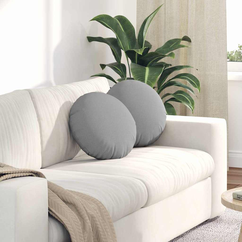 Jastučići za sjedenje 2 pcs Oblačnosiva Ø40 x 13 cm tkanina