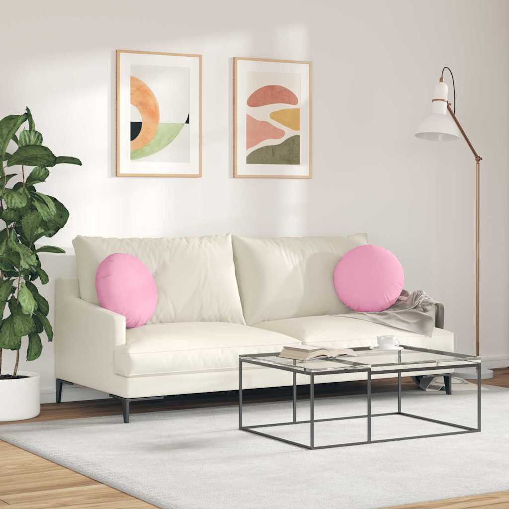Jastučići za sjedenje 2 pcs Ružičasta Ø40 x 13 cm tkanina
