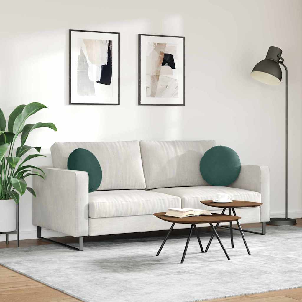 Jastučići za sjedenje 2 pcs Tamnozelena Ø 40 x 13 cm Baršun