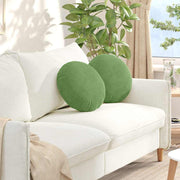 Jastučići za sjedenje 2 pcs Svijetlo zelena Ø 40 x 13 cm Baršun