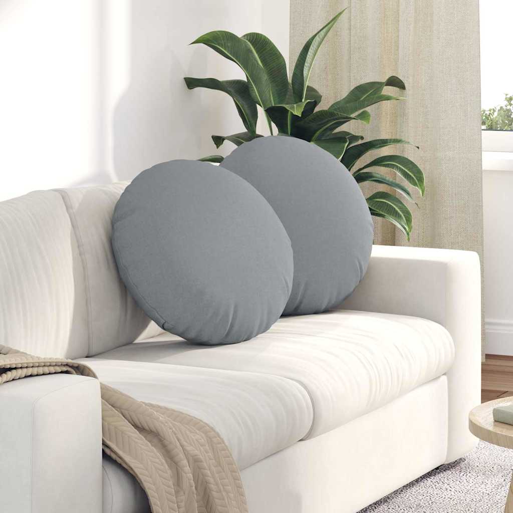 Jastučići za sjedenje 2 pcs Svijetlo siva Ø50 x 19 cm tkanina