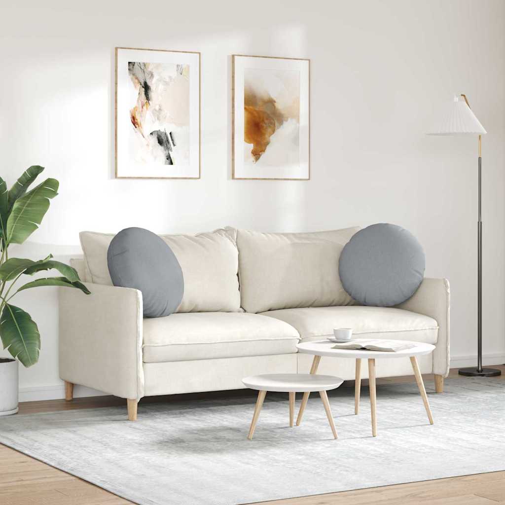 Jastučići za sjedenje 2 pcs Svijetlo siva Ø50 x 19 cm tkanina