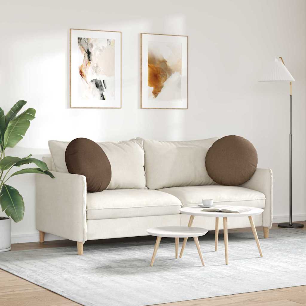 Jastučići za sjedenje 2 pcs Smeđa Ø50 x 19 cm tkanina