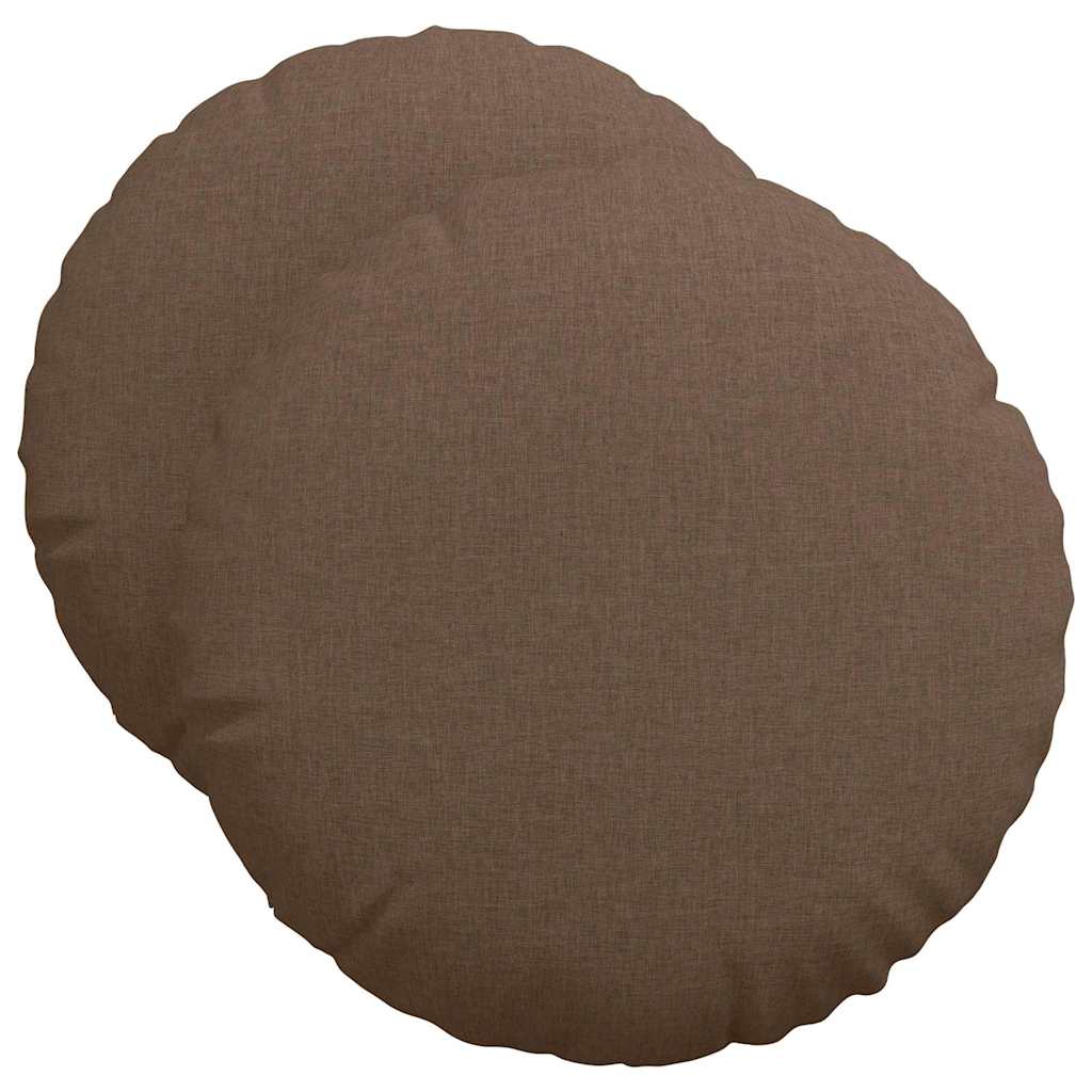 Jastučići za sjedenje 2 pcs Smeđa Ø50 x 19 cm tkanina