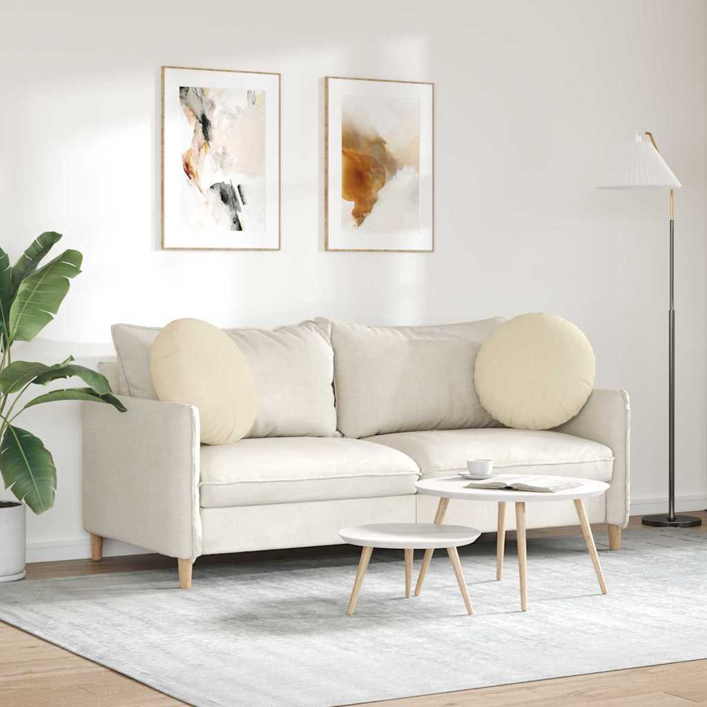Jastučići za sjedenje 2 pcs Krema Ø50 x 19 cm tkanina