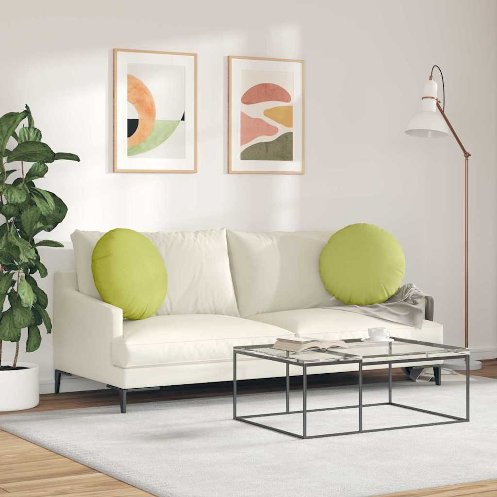 Jastučići za sjedenje 2 pcs Svijetlo zelena Ø50 x 19 cm tkanina