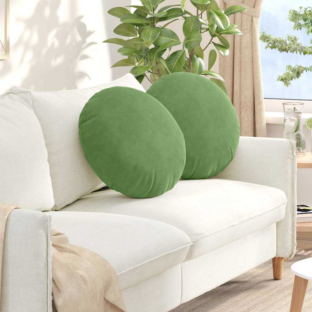 Jastučići za sjedenje 2 pcs Svijetlo zelena Ø50 x 19 cm Baršun