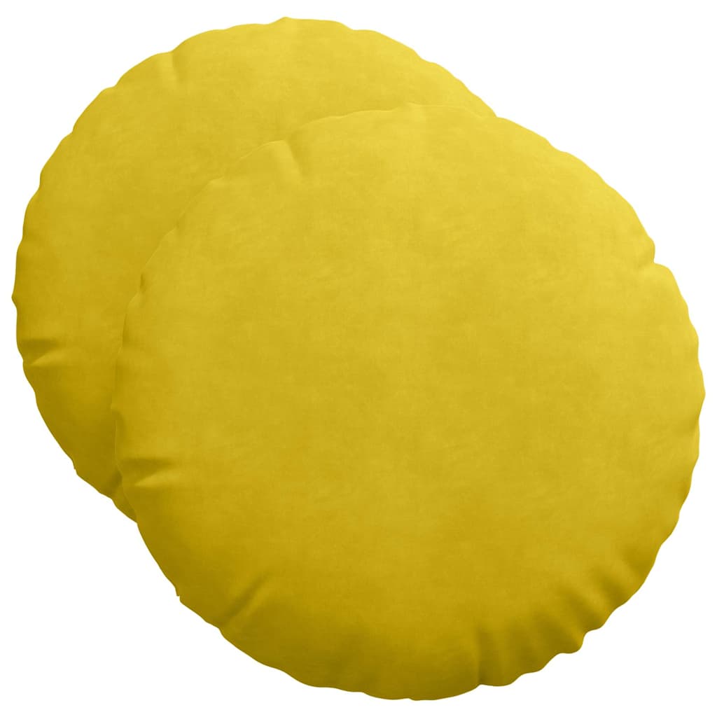 Jastučići za sjedenje 2 pcs Žuta Ø50 x 19 cm Baršun