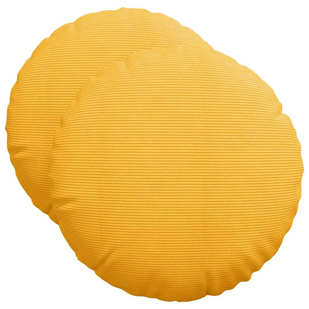 Jastučići za sjedenje 2 pcs Svijetlo žuta Ø50 x 19 cm