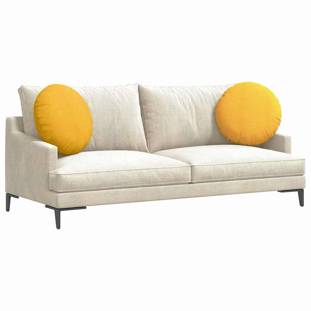 Jastučići za sjedenje 2 pcs Svijetlo žuta Ø50 x 19 cm