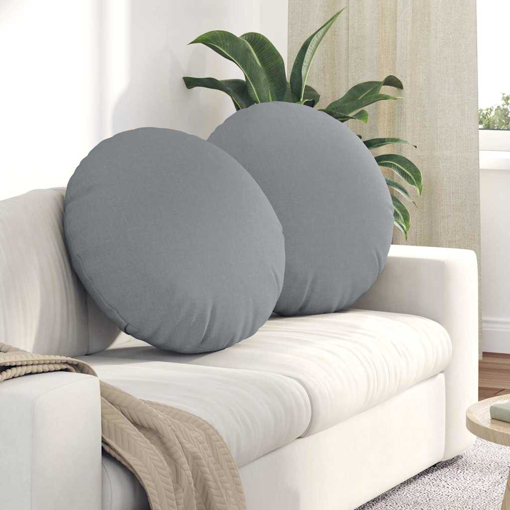 Jastučići za sjedenje 2 pcs Svijetlo siva Ø60 x 21 cm tkanina