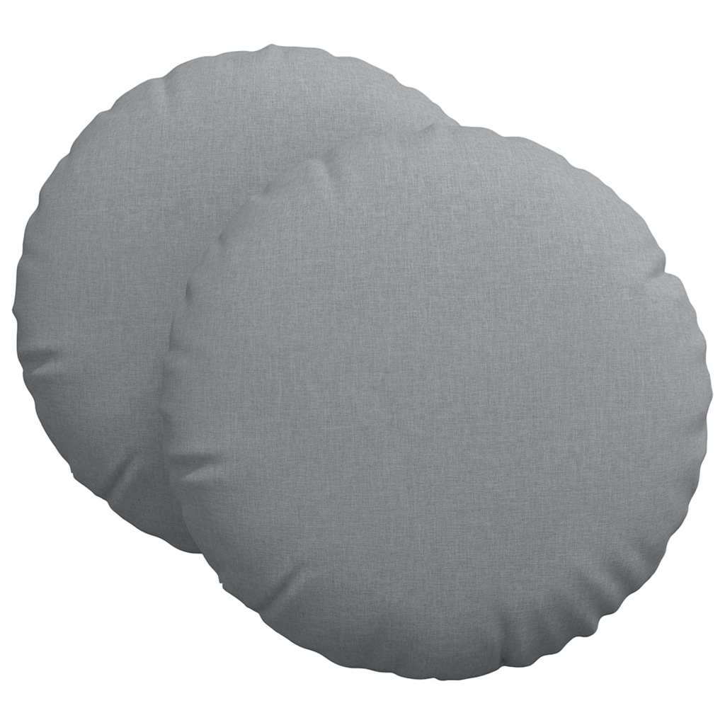 Jastučići za sjedenje 2 pcs Svijetlo siva Ø60 x 21 cm tkanina