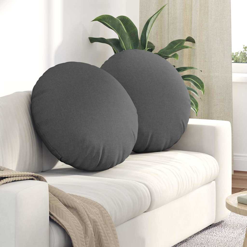 Jastučići za sjedenje 2 pcs Tamno siva Ø60 x 21 cm tkanina