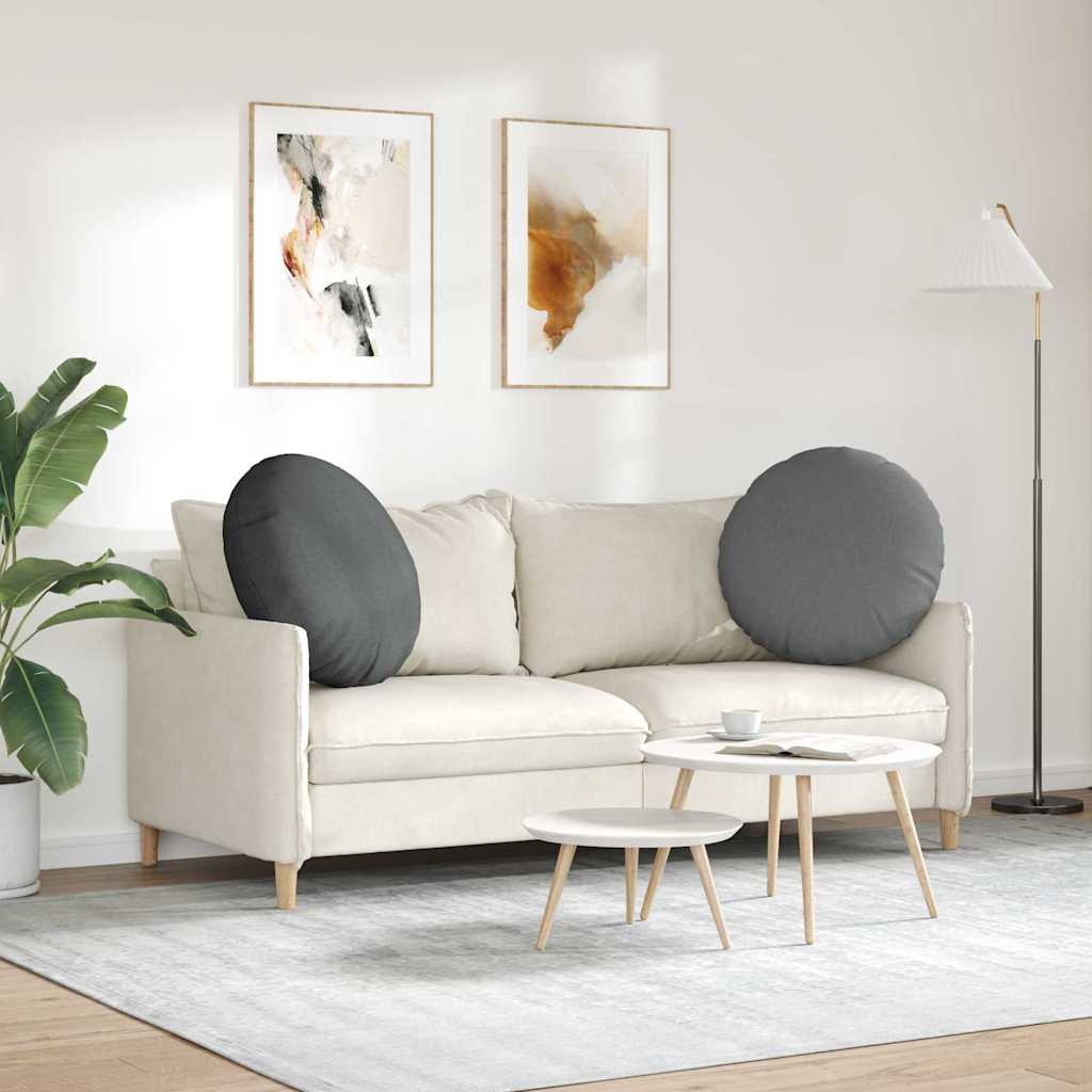 Jastučići za sjedenje 2 pcs Tamno siva Ø60 x 21 cm tkanina