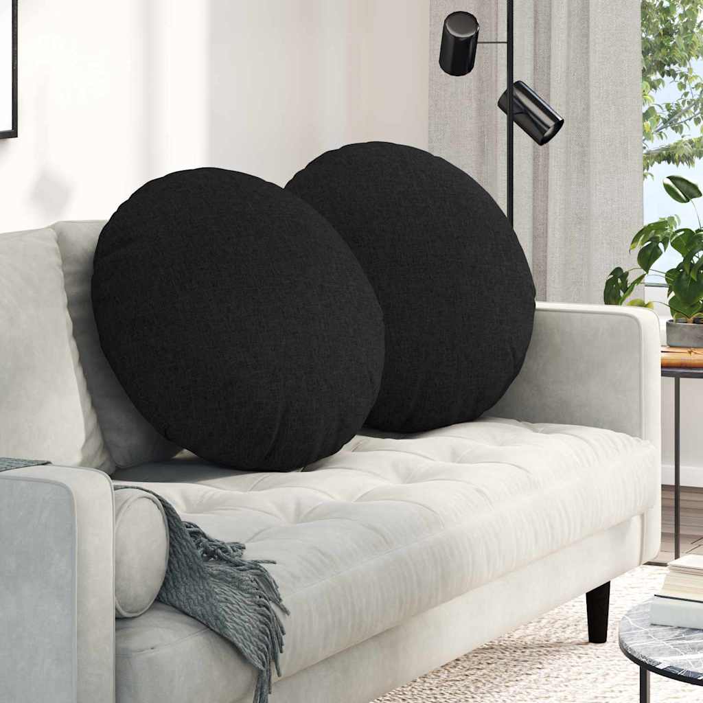 Jastučići za sjedenje 2 pcs Crna Ø60 x 21 cm tkanina
