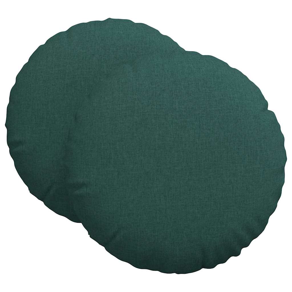 Jastučići za sjedenje 2 pcs Tamnozelena Ø60 x 21 cm tkanina