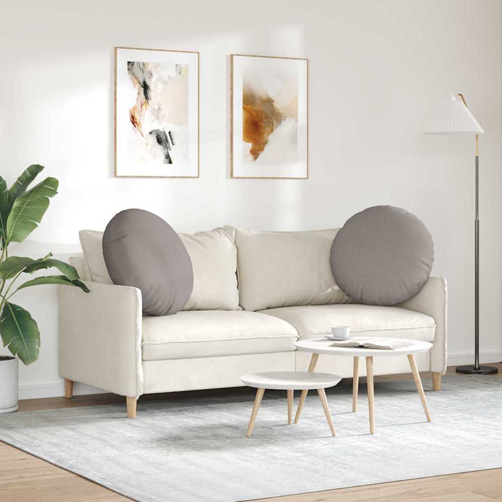 Jastučići za sjedenje 2 pcs Sivo-smeđa Ø60 x 21 cm tkanina