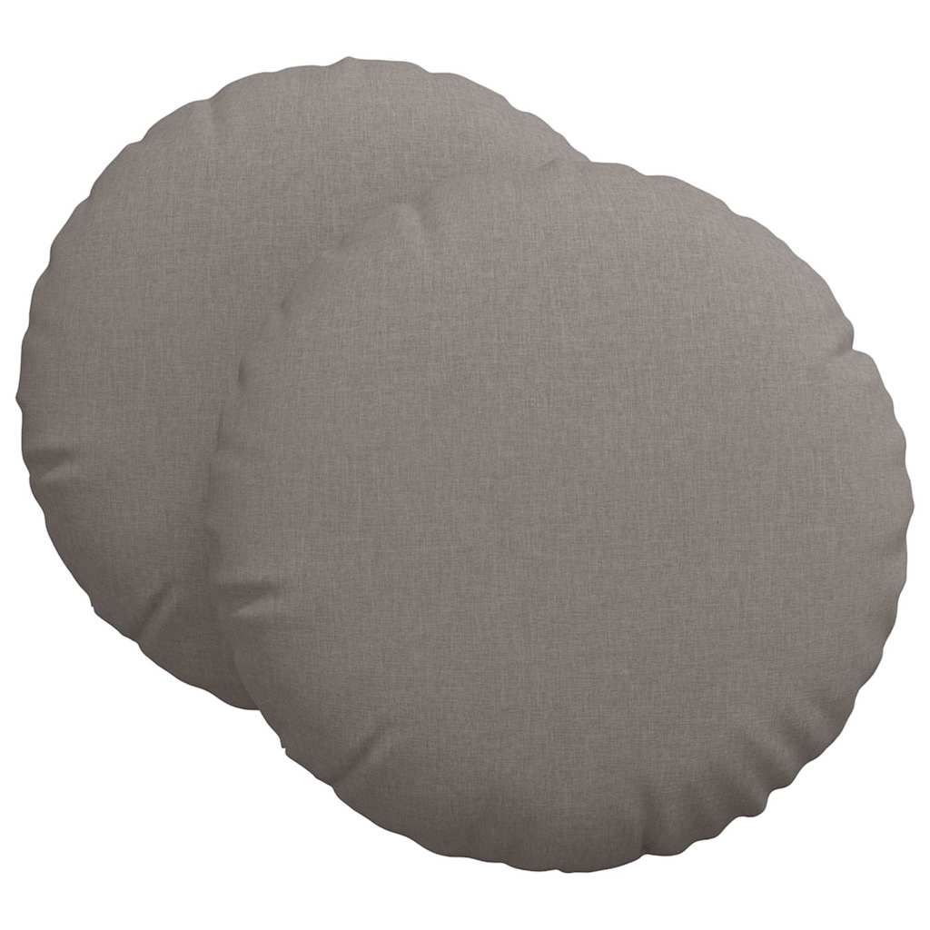 Jastučići za sjedenje 2 pcs Sivo-smeđa Ø60 x 21 cm tkanina