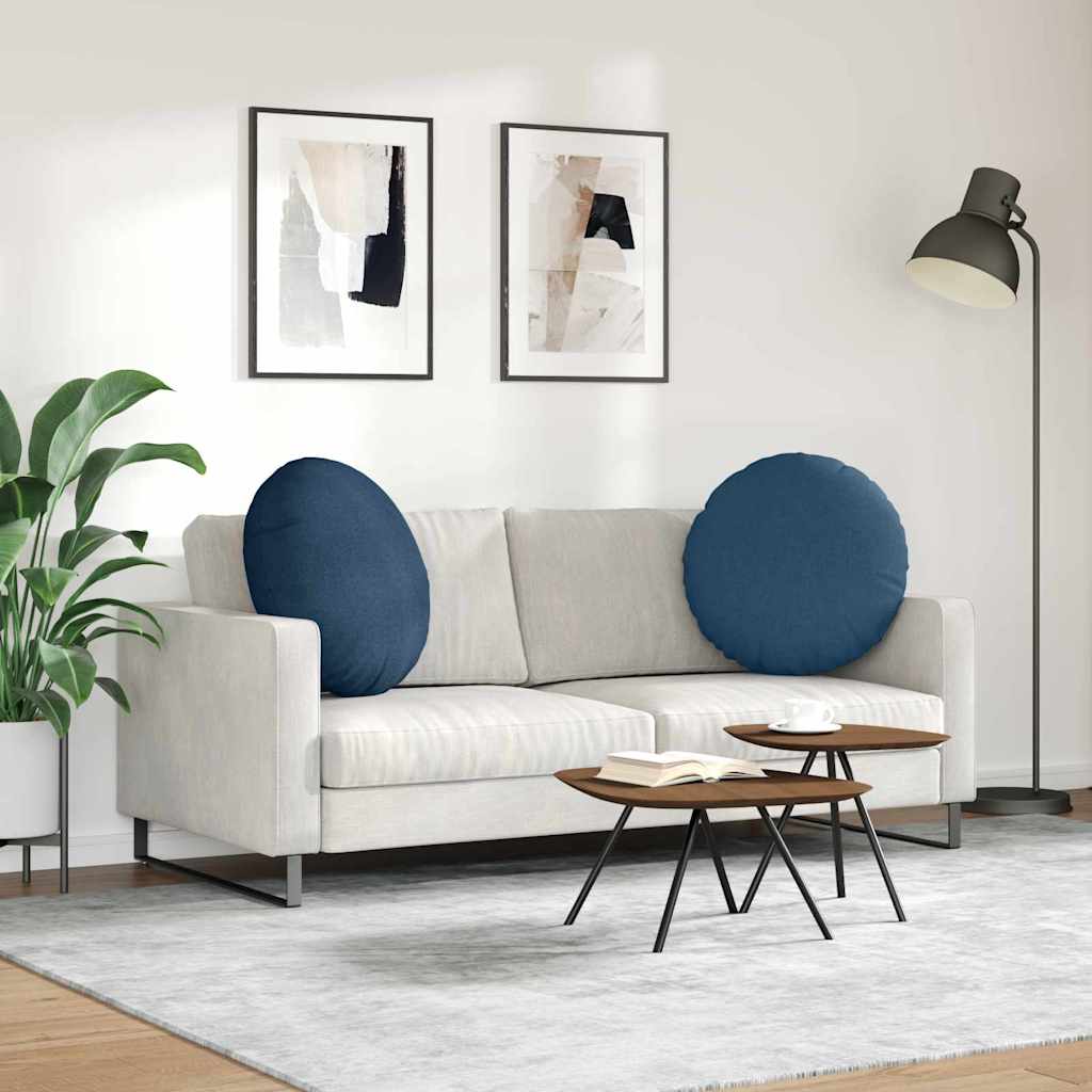 Jastučići za sjedenje 2 pcs Plava Ø60 x 21 cm tkanina