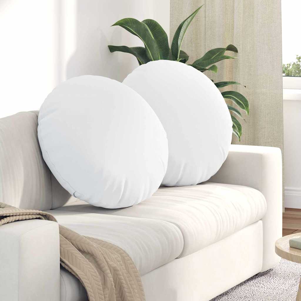 Jastučići za sjedenje 2 pcs Bijelo Ø60 x 21 cm tkanina