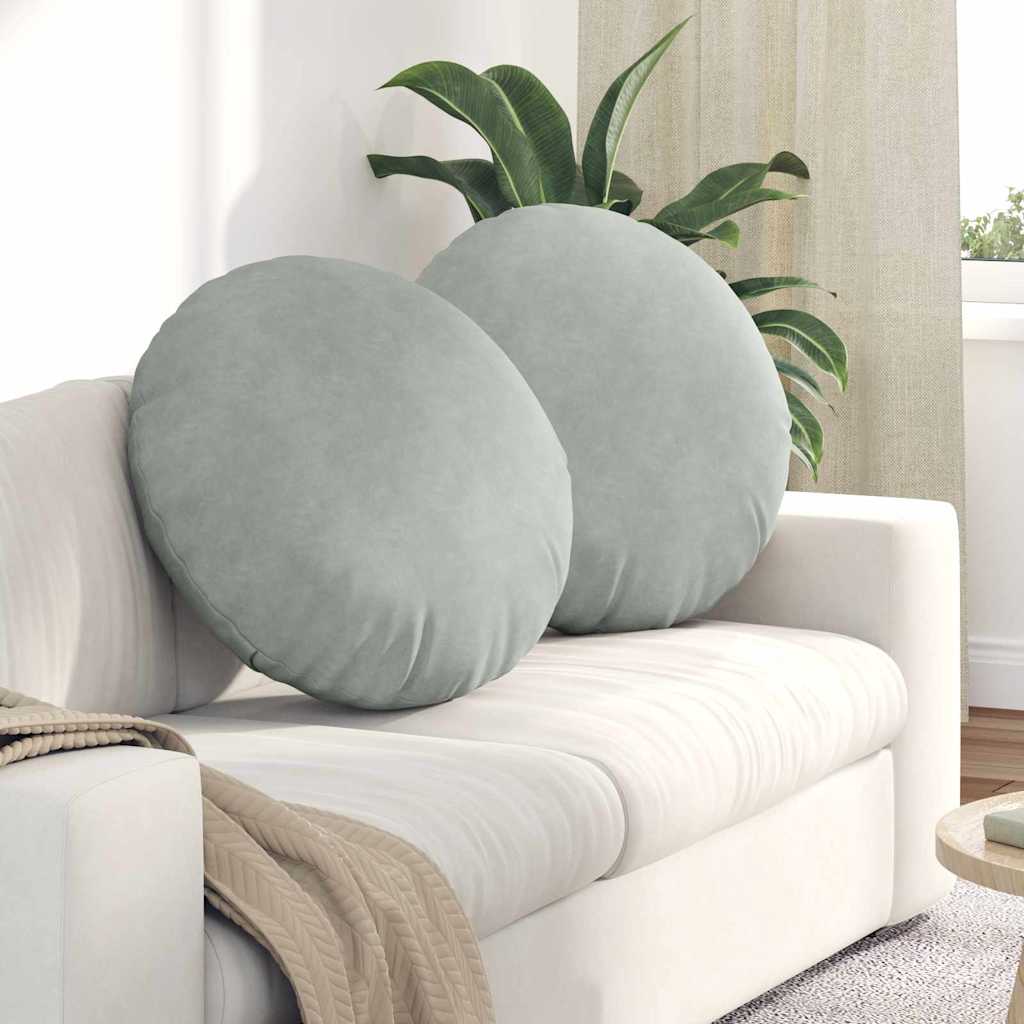 Jastučići za sjedenje 2 pcs Svijetlo siva Ø60 x 21 cm Baršun