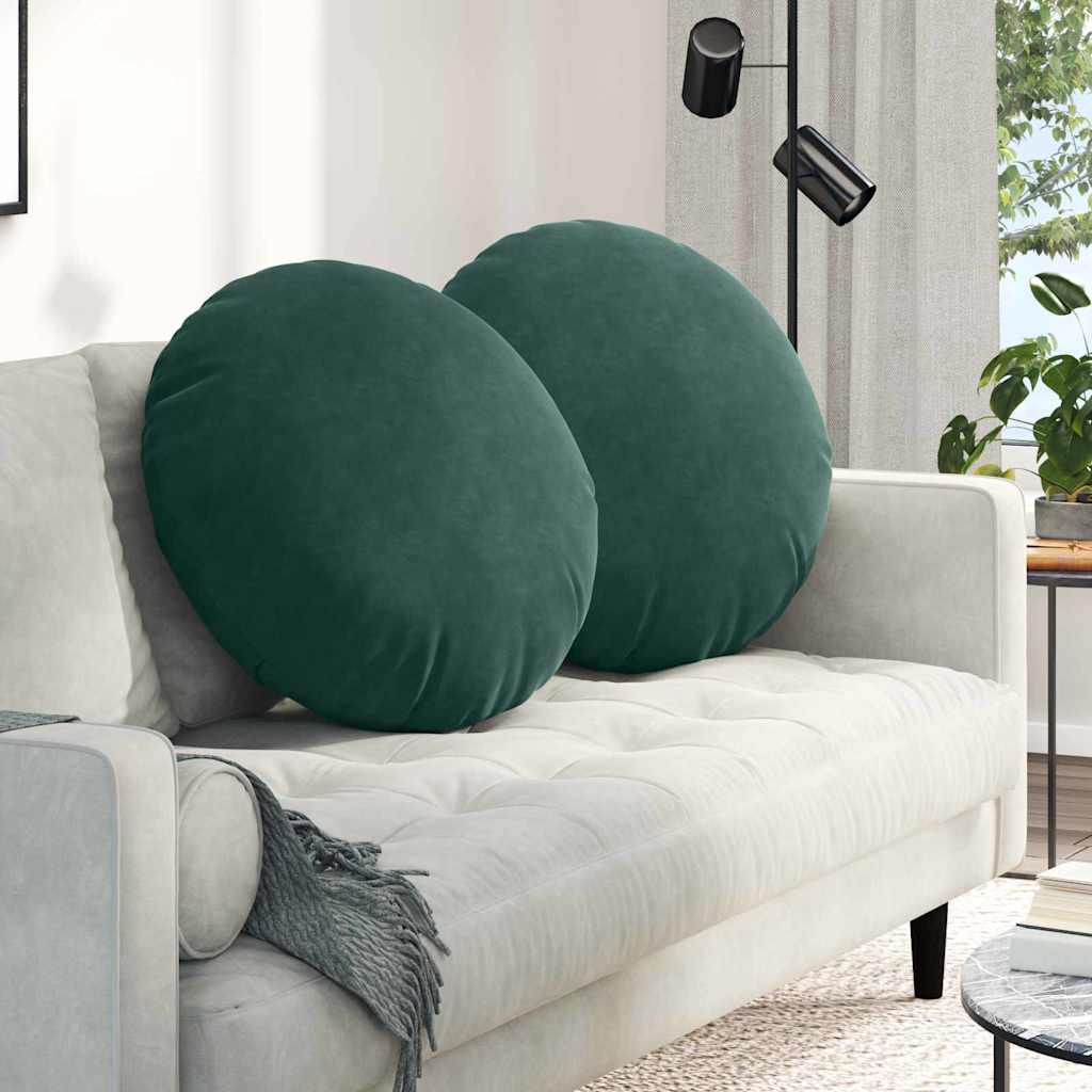 Jastučići za sjedenje 2 pcs Tamnozelena Ø60 x 21 cm Baršun