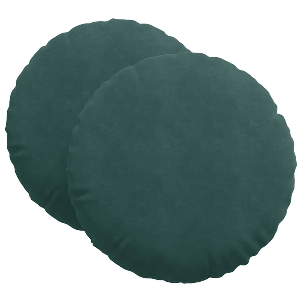 Jastučići za sjedenje 2 pcs Tamnozelena Ø60 x 21 cm Baršun