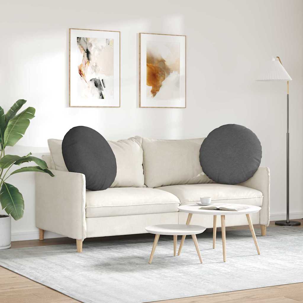 Jastučići za sjedenje 2 pcs Tamno siva Ø60 x 21 cm