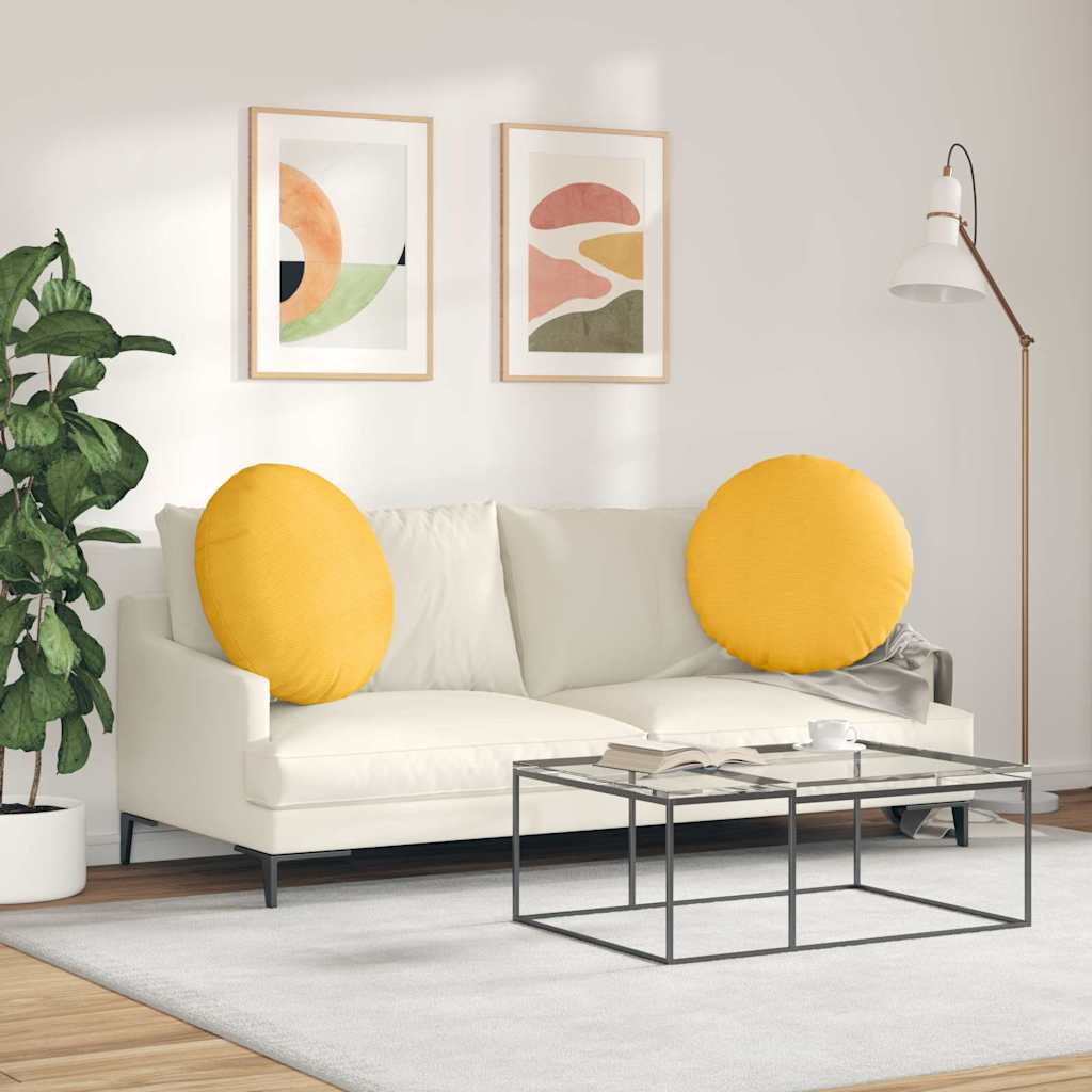 Jastučići za sjedenje 2 pcs Svijetlo žuta Ø60 x 21 cm