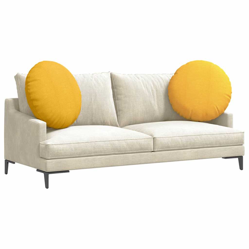 Jastučići za sjedenje 2 pcs Svijetlo žuta Ø60 x 21 cm