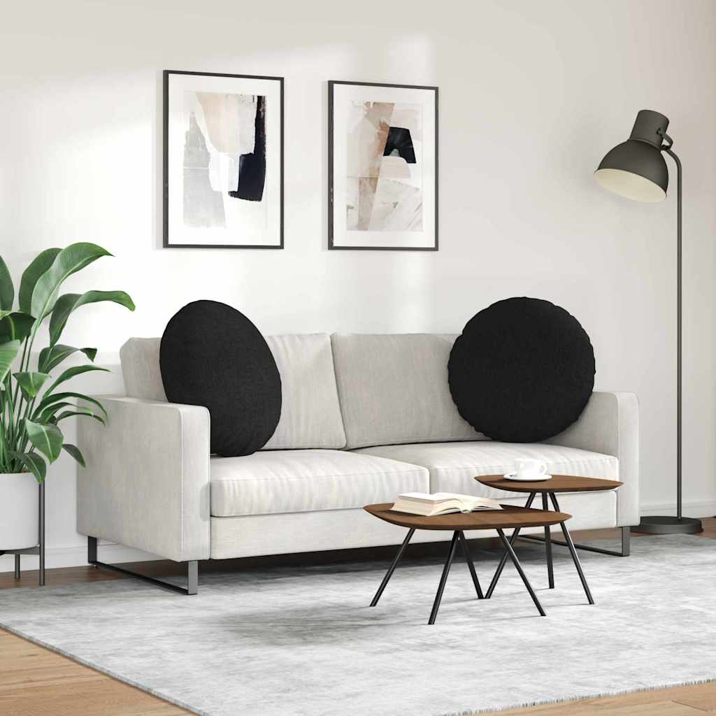 Jastučići za sjedenje 2 pcs Crna Ø80 x 29 cm tkanina