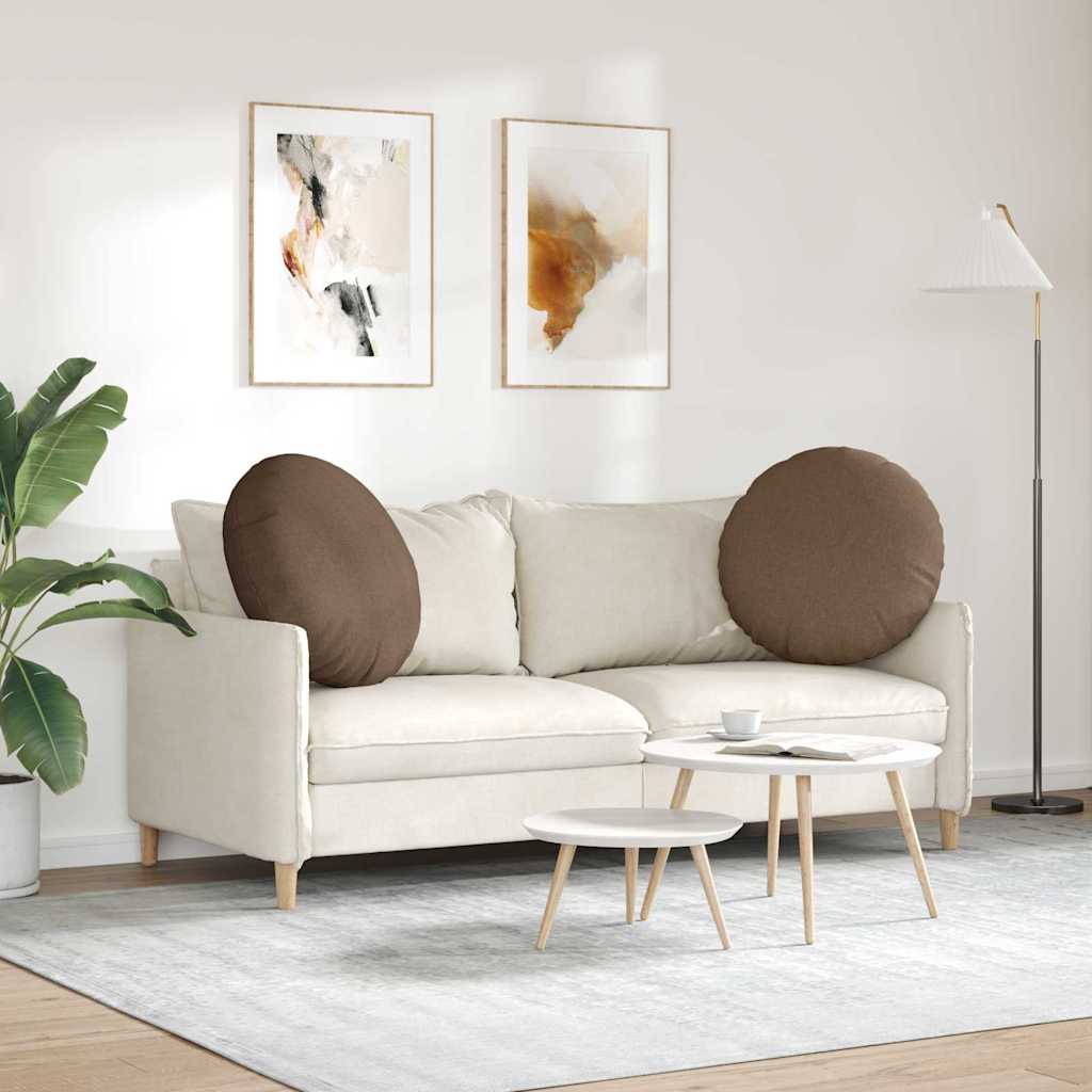 Jastučići za sjedenje 2 pcs Smeđa Ø80 x 29 cm tkanina