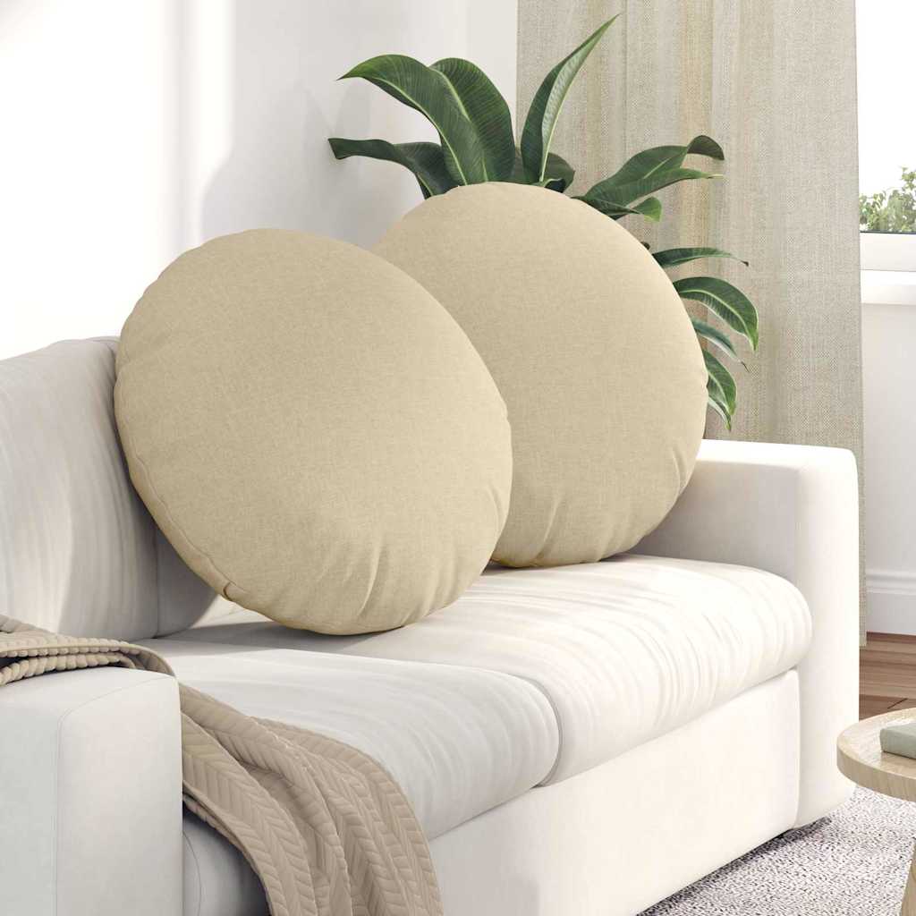 Jastučići za sjedenje 2 pcs Krema Ø80 x 29 cm tkanina
