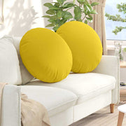 Jastučići za sjedenje 2 pcs Svijetlo žuta Ø80 x 29 cm tkanina