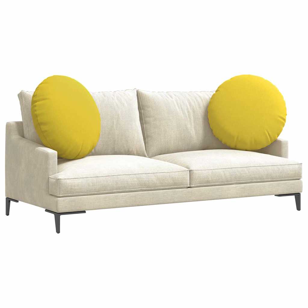 Jastučići za sjedenje 2 pcs Svijetlo žuta Ø80 x 29 cm tkanina
